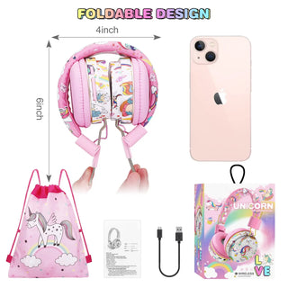 Qearfun Wirless Bluetooth Headphones For Kids Toddlers Girls Unicorn Wirless Headset For Ipad School Christmas Gift ﻿Thomas Family Essentials