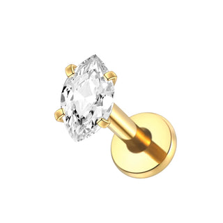 ASTM F136 Titanium 16G Square &Round CZ Labret Medusa Monroe Piercing Helix Cartilage Conch Tragus Lobe Stud Earring Jewelry