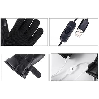 Full Finger Thermal Windproof Warm Gloves Heated Riding Gloves Outdoor Sports Heating Gloves Motorcycle Cold Gloves