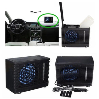 Car Air Conditioner 12V Electronic Water-Cooling Adjustable Cooling Fan Removable Automobile Air Cooler Portable Water Chiller