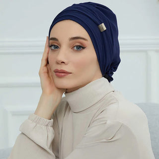 Plain Muslim Instant Turban Hat Inner Hijabs Caps Women Islamic Bandana Bonnet India Hats Female Headwrap Turbante Mujer Flower
