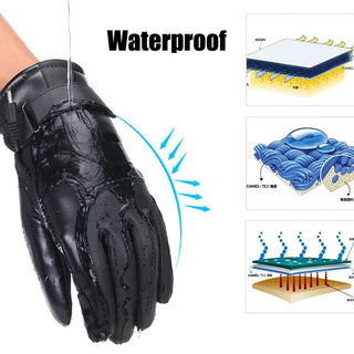 Full Finger Thermal Windproof Warm Gloves Heated Riding Gloves Outdoor Sports Heating Gloves Motorcycle Cold Gloves