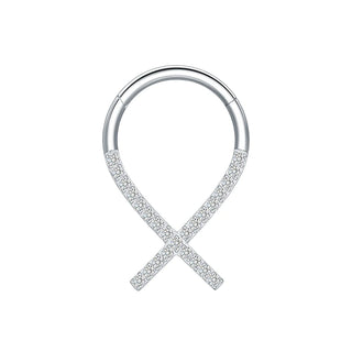 Marquise CZ Hinged Segment Piercing Titanium Septum Clicker Nose Hoop Ring Tragus  Upper Lobe Piercing Cartilage Earring