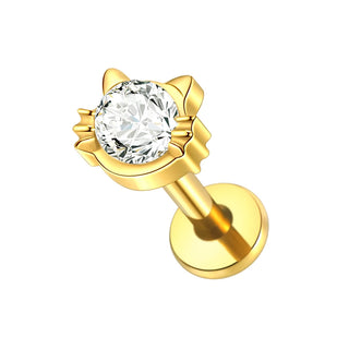 G23 Titanium Ear Cartilage Piercing Moon Heart Crystal Flat Back Ear Studs Tragus Helix Earrings Sexy Jewelry for Women