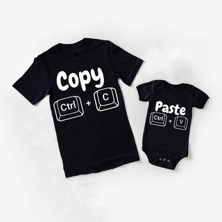 Father's Day Family Matching Outfits Copy Faste Print Family Outfit Father Tshirt+ Newborn Romper Fathers Day Best Gift