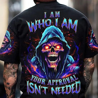 New Men's T-shirt Hip Hop Punk Streetwear Skull 3D Printed Graphic Loose Round Neck Oversized T Shirt Harajuku Gothic Pullover