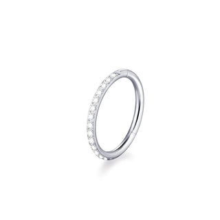 Titanium Opal Bead Septum Clicker Nose Hoop Rings Hinged CZ Cartilage Earring Helix Rook Tragus Daith Lip Piercing Jewelry