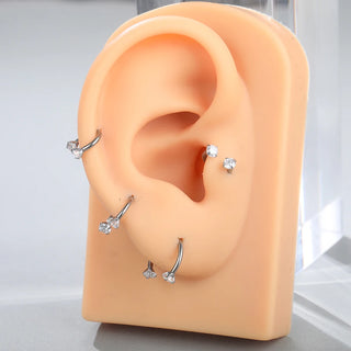 Titanium Horseshoe Septum Piercing Prong Set Round Zircon Ear Cartilage Tragus Body Piercing Jewelry