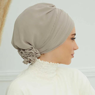 Plain Muslim Instant Turban Hat Inner Hijabs Caps Women Islamic Bandana Bonnet India Hats Female Headwrap Turbante Mujer Flower