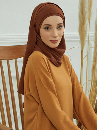Big Size Plain Hijab Instant Turban Large Scarf Women