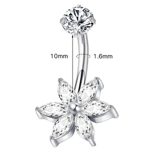 Titanium Gold Color Navel Piercings Marquise CZ Crystal Belly Button Rings Navel Earring Belly Piercings Ombligo Jewelry