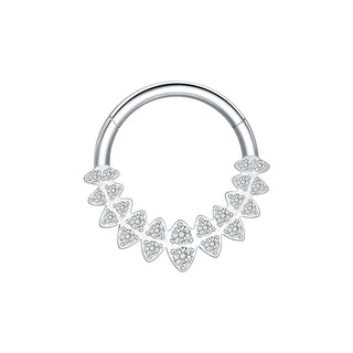 Marquise CZ Hinged Segment Piercing Titanium Septum Clicker Nose Hoop Ring Tragus  Upper Lobe Piercing Cartilage Earring