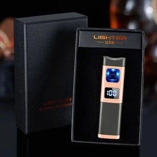 Three Direct Charging Power Display with Cigar Punch and Windproof Cigar Special Gas and Electric Integrated Portable Lighter