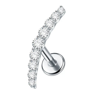 Titanium Ear Cartilage Piercings Flat Back Stud Earring Internal Thread Butterfly Cross CZ Helix Tragus Piercing Jewelry 16G