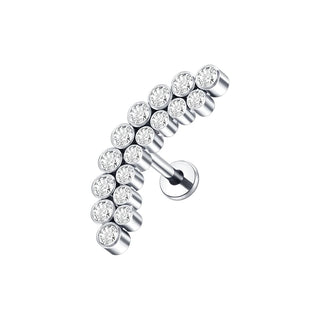 Titanium Ear Cartilage Piercings Flat Back Stud Earring Internal Thread Butterfly Cross CZ Helix Tragus Piercing Jewelry 16G