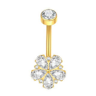 Titanium Gold Color Navel Piercings Marquise CZ Crystal Belly Button Rings Navel Earring Belly Piercings Ombligo Jewelry