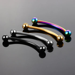 16G ASTM-F136 Titanium Eyebrow Piercing Earring 14/16mm Curved Tongue Pircing Snake Eyes Labret Lip Stud Daith Jewelry