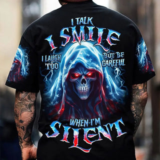New Men's T-shirt Hip Hop Punk Streetwear Skull 3D Printed Graphic Loose Round Neck Oversized T Shirt Harajuku Gothic Pullover