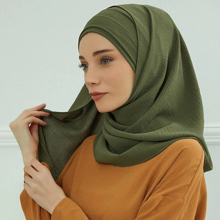 Big Size Plain Hijab Instant Turban Large Scarf Women