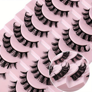 3Boxes(30Pairs) Russian Strip Lashes D Curl Fake Lashes Natural Look Fluffy Volume Wispy Russian Lashes 3D Effect Fake Eyelashes Thomas Family Essentials