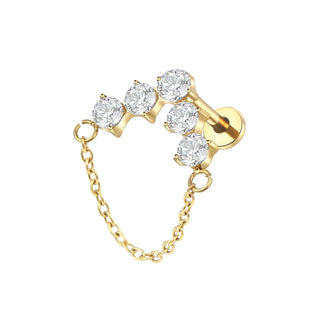 Titanium Ear Cartilage Piercings Flat Back Stud Earring Internal Thread Butterfly Cross CZ Helix Tragus Piercing Jewelry 16G