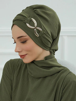 Ramadan Muslim Inner Hijabs For Woman  Turban Hijabs With Cap Islamic Muslim Jersey Head Scarf Headwraps Muslim Women Clothing