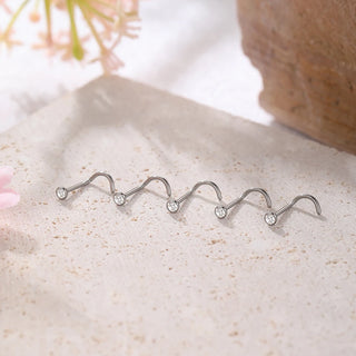 G23 Titanium Nose Ring Stud Piercing Nariz 18G 20G Crystal Nostril Pirsing Earring Cartilage Piercings Jewelry for Women