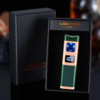 Three Direct Charging Power Display with Cigar Punch and Windproof Cigar Special Gas and Electric Integrated Portable Lighter