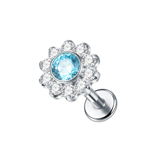 Titanium Ear Cartilage Piercings Flat Back Stud Earring Internal Thread Butterfly Cross CZ Helix Tragus Piercing Jewelry 16G