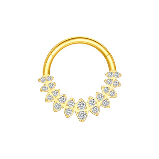 Marquise CZ Hinged Segment Piercing Titanium Septum Clicker Nose Hoop Ring Tragus  Upper Lobe Piercing Cartilage Earring