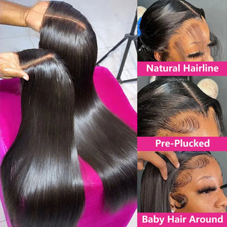 Glueless Wig Human Hair Ready To Wear Preplucked Straight Human Hair Wigs 5x5 Lace Closure Pre Cut 13x4 Lace Front Wigs Thomas Family Essentials