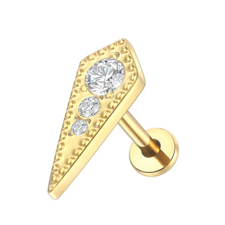 ASTM F136 Titanium 16G Square &Round CZ Labret Medusa Monroe Piercing Helix Cartilage Conch Tragus Lobe Stud Earring Jewelry