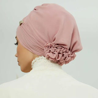 Plain Muslim Instant Turban Hat Inner Hijabs Caps Women Islamic Bandana Bonnet India Hats Female Headwrap Turbante Mujer Flower