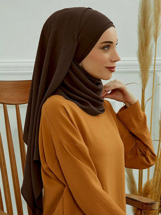 Big Size Plain Hijab Instant Turban Large Scarf Women