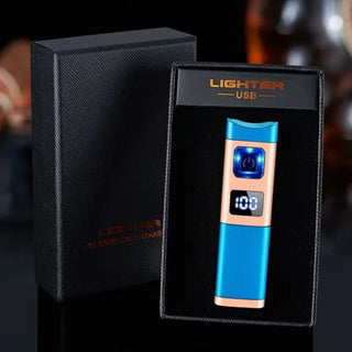 Three Direct Charging Power Display with Cigar Punch and Windproof Cigar Special Gas and Electric Integrated Portable Lighter