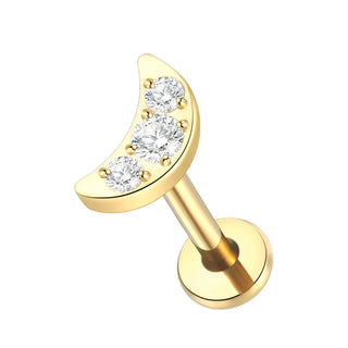 ASTM F136 Titanium 16G Square &Round CZ Labret Medusa Monroe Piercing Helix Cartilage Conch Tragus Lobe Stud Earring Jewelry