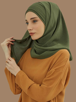 Big Size Plain Hijab Instant Turban Large Scarf Women