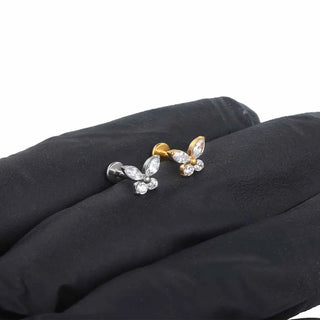 16G 8mm Labret Piercings Lip Ring Gold Color CZ Titanium Cartilage Helix Lobe Conch Earring Stud Piercings Women Jewelry