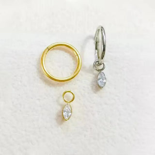 18G/16G Titanium Dangle Huggie Hoop Rook Cartilage Ear Piercing Hinged Segment Clicker Septum Ring Tragus Helix Jewelry Gift