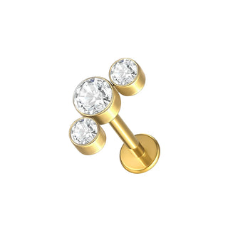 16G 8mm Labret Piercings Lip Ring Gold Color CZ Titanium Cartilage Helix Lobe Conch Earring Stud Piercings Women Jewelry