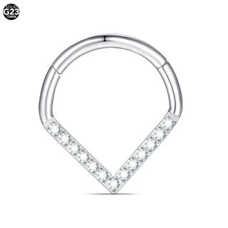 Marquise CZ Hinged Segment Piercing Titanium Septum Clicker Nose Hoop Ring Tragus  Upper Lobe Piercing Cartilage Earring