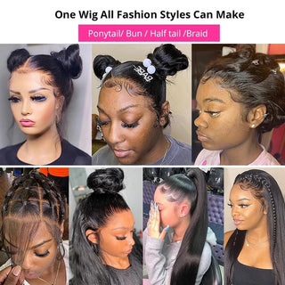 Transparent 360 Lace Frontal Wig 4x4 Lace Closure Wig Straight 13x6 Lace Front Human Hair Wigs For Black Women 30 32 34Inches Thomas Family Essentials