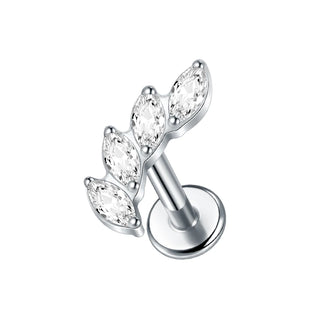 G23 Titanium Ear Cartilage Piercing Moon Heart Crystal Flat Back Ear Studs Tragus Helix Earrings Sexy Jewelry for Women