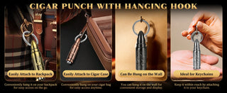 Portable Cigar Punch Cutter - Twist to Open Cigar Punch with 2 Sizes, Clockwise Switch, Precision Cutting for Various Cigars