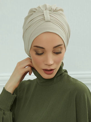 Muslim Instant Turban Pure Color Stretch Inner Hat Hijabs For Caps Ready To Wear Women Head Scarf Under Bonnet