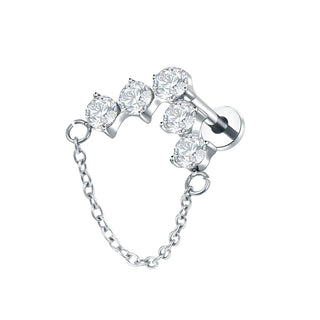 Titanium Ear Cartilage Piercings Flat Back Stud Earring Internal Thread Butterfly Cross CZ Helix Tragus Piercing Jewelry 16G