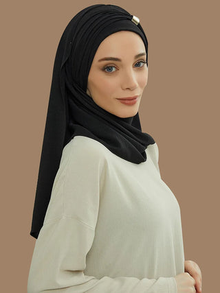 New Large Muslim Women Hijab Khimar Niqab Big Size,Metal Buckle Decoration