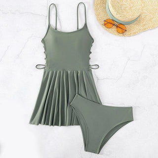 Women'S Swimsuit Sexy Tassel Bra Sling Mesh Two Piece Swimsuit Bikini Suit Sunflower Shorts French Sexy Fitting Sling Dress