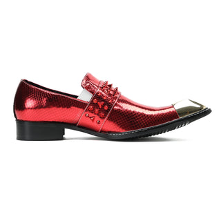 Luxury Red Rivets Square Toe Formal Business Shoes Large Size Male Evening Club Party Shoes Patent Leather Men Dress Shoes