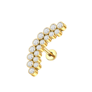 Titanium Ear Cartilage Piercings Flat Back Stud Earring Internal Thread Butterfly Cross CZ Helix Tragus Piercing Jewelry 16G